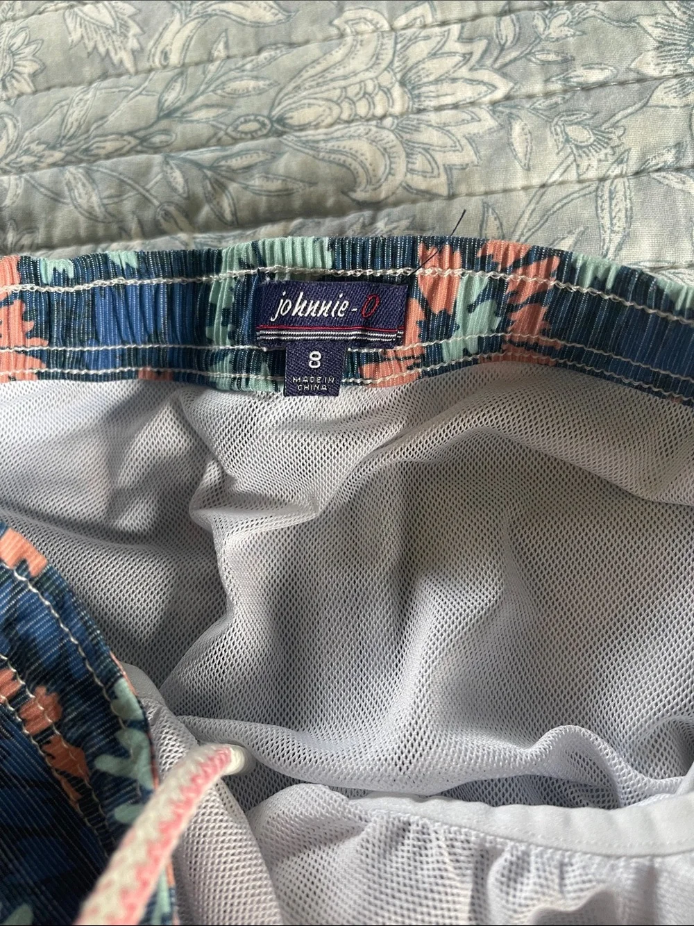 Johnnie-O and Quiet Storm boutique boys swim trunks/board shorts sz 7 & 8 EUC